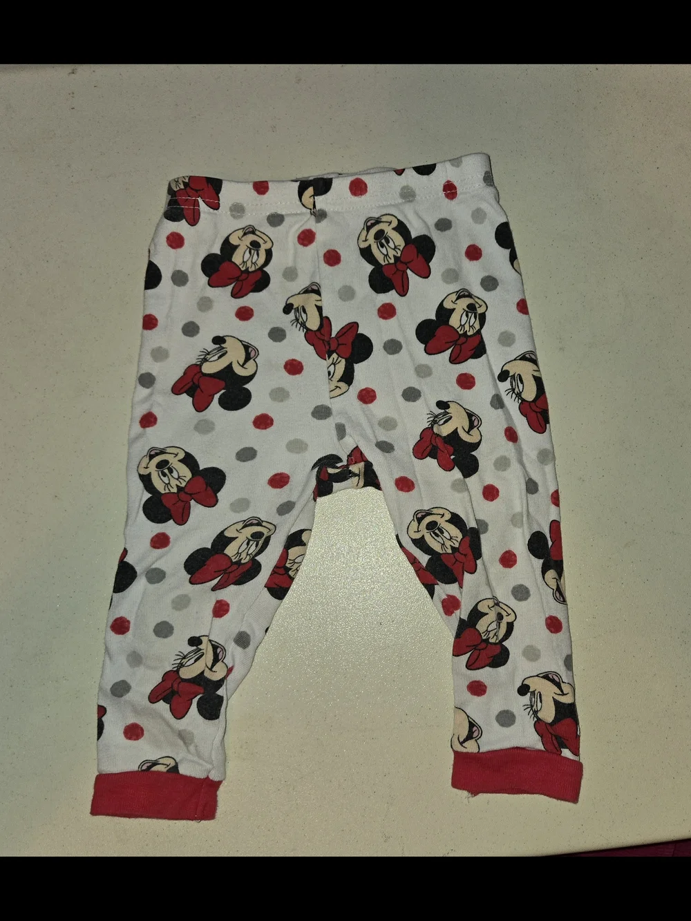 Disney Minnie Mouse White Tee with Red Accents And Pajamas Set SZ 18M